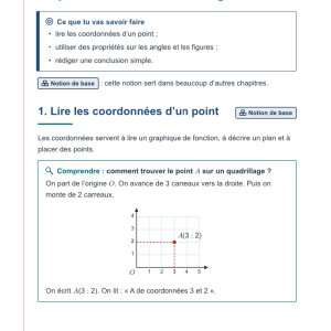 Aperçu de la première page de la fiche « Géométrie plane : repérer et décrire des figures »